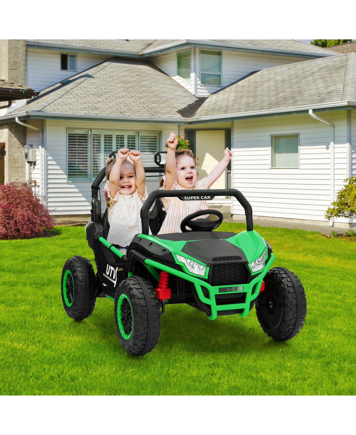 Детская игрушка homfan Dual Seat 24V 4WD Kids Ride-On UTV, 2-Seater, Ages 3-6 — фото 9