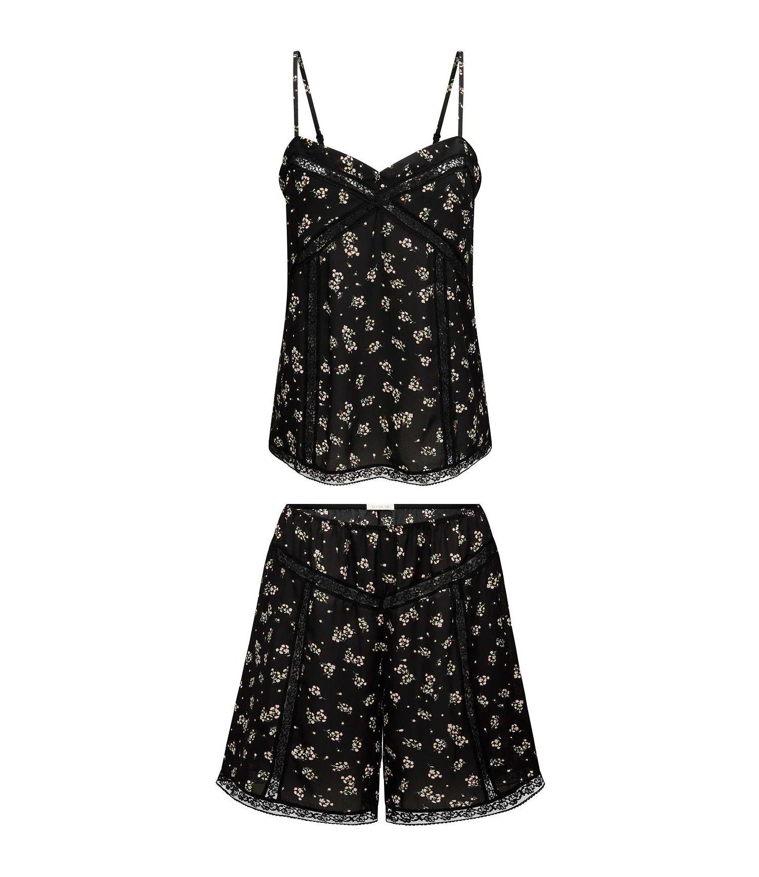 Women's Aniella Floral Lace-Trim Cami and Bermuda Shorts Set