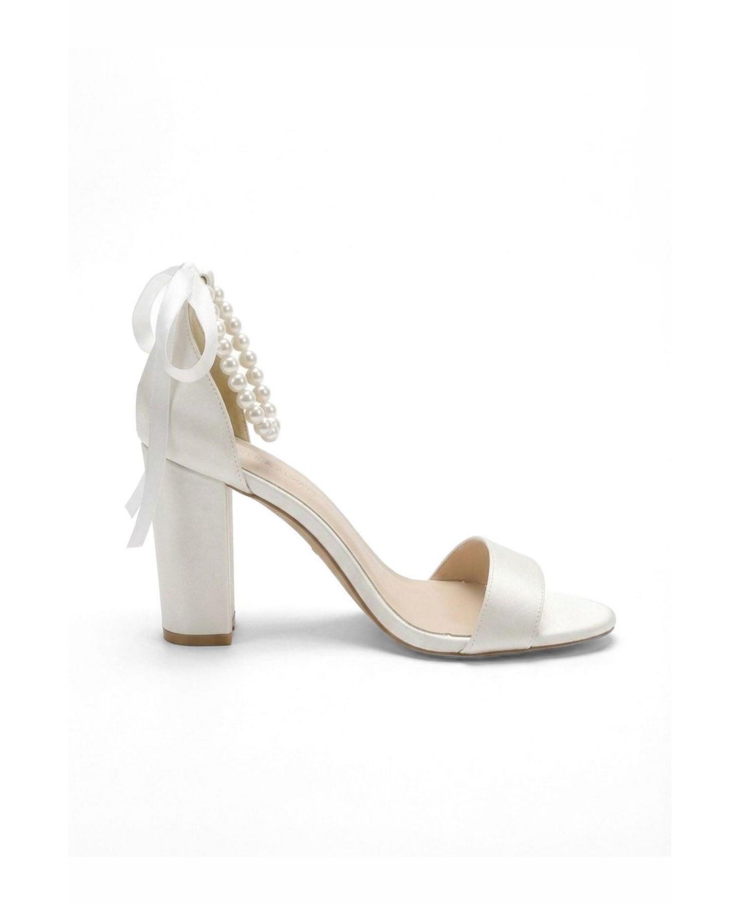 Женские сандалии Forever & Always Shoes Althea Pearl Ankle Strap Block Heel, цвет: Слоновая кость — фото 2