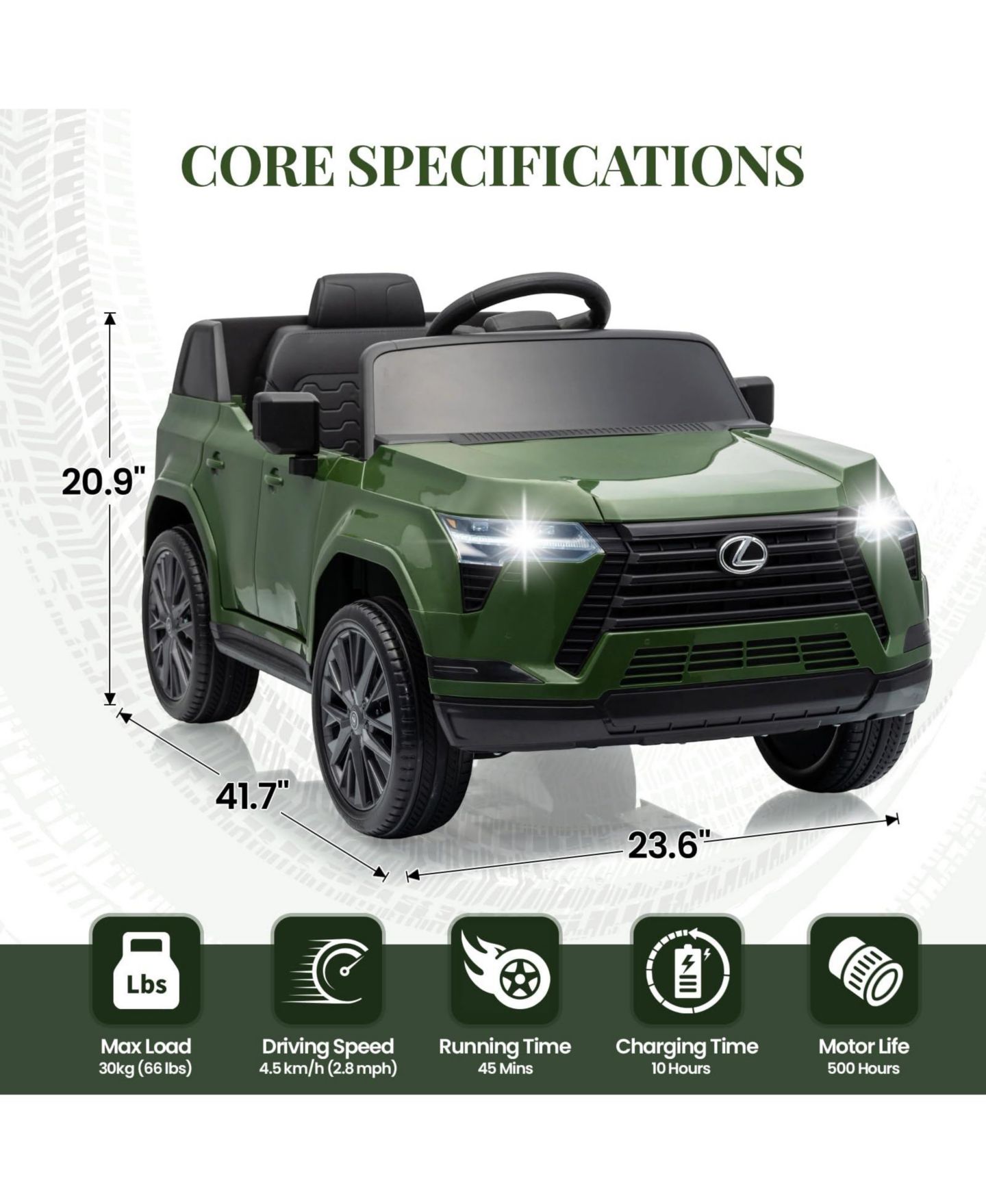Детская игрушка homfan LC500 42" 12V Electric Remote Control Ride-On Car, 3–6 лет — фото 2