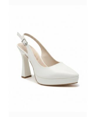 Forever and Always Shoes Women's Corin Pointed Toe Slingback Wedding Platform Pump