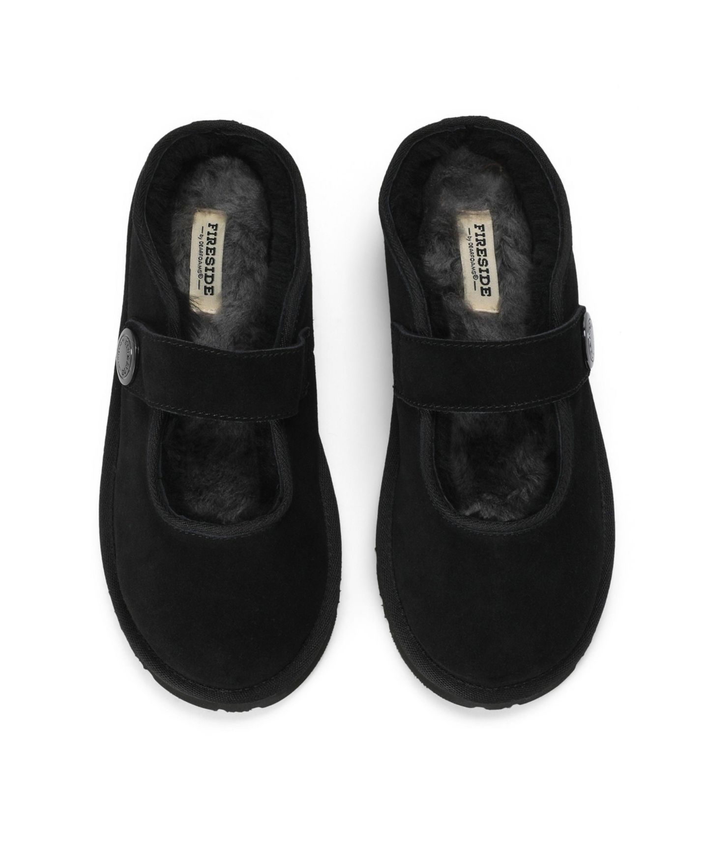 Женские тапочки Dearfoams Fireside by Coin Maryjane Slippers, цвет: Чёрный — фото 4