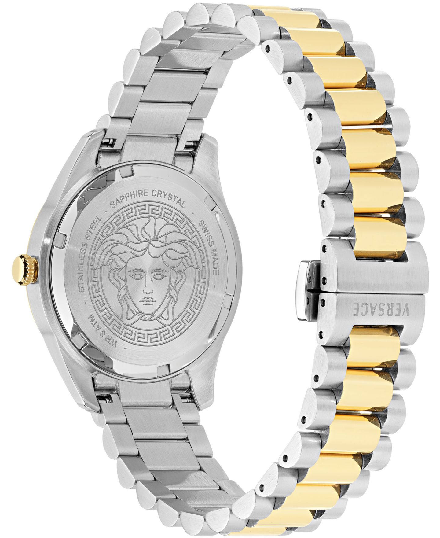 Женские часы Versace Apodis Two-Tone Stainless Steel Bracelet Watch 34mm — фото 3