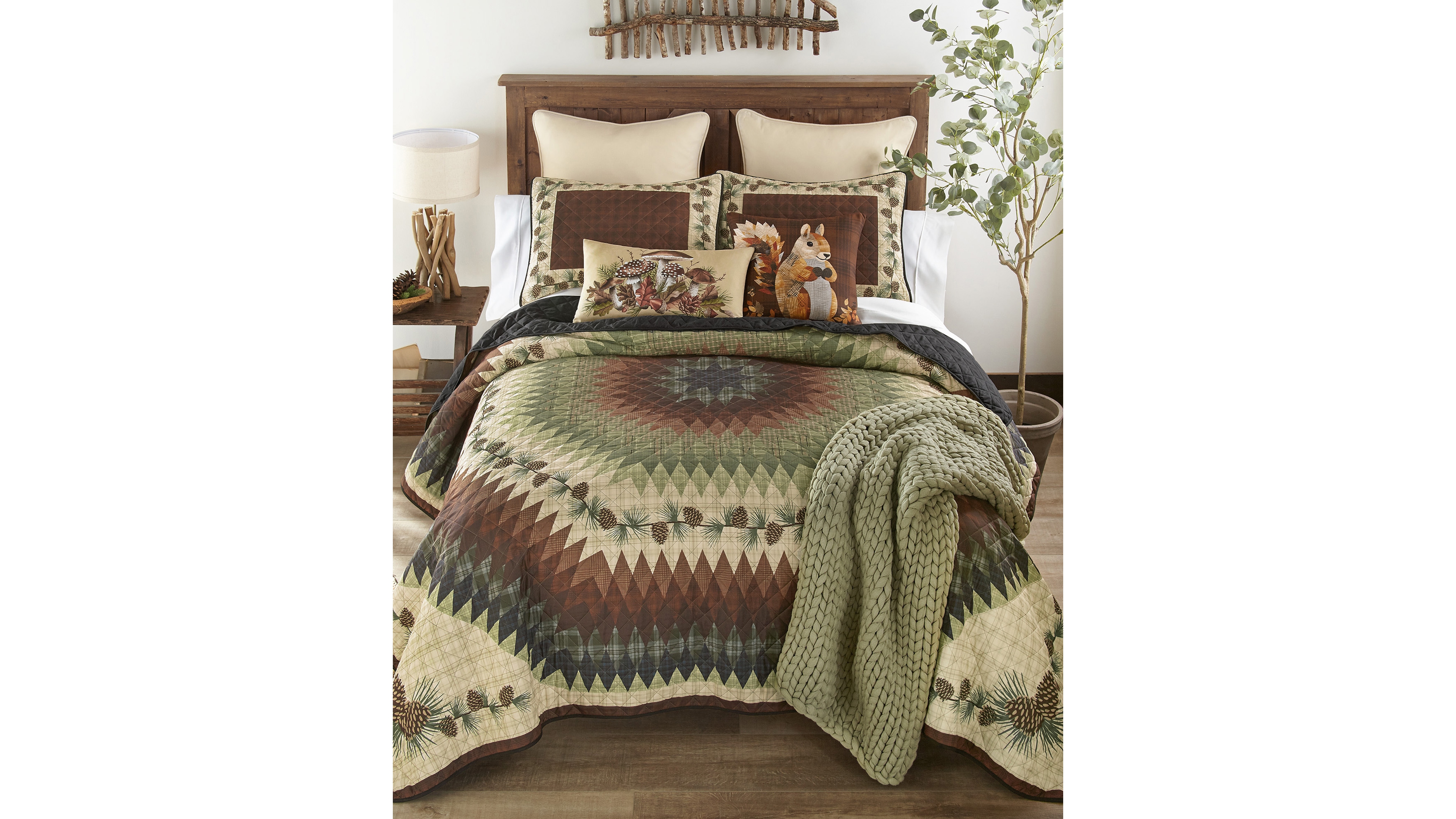 Donna Sharp Pine Circle 3-Piece Quilt Set, California King