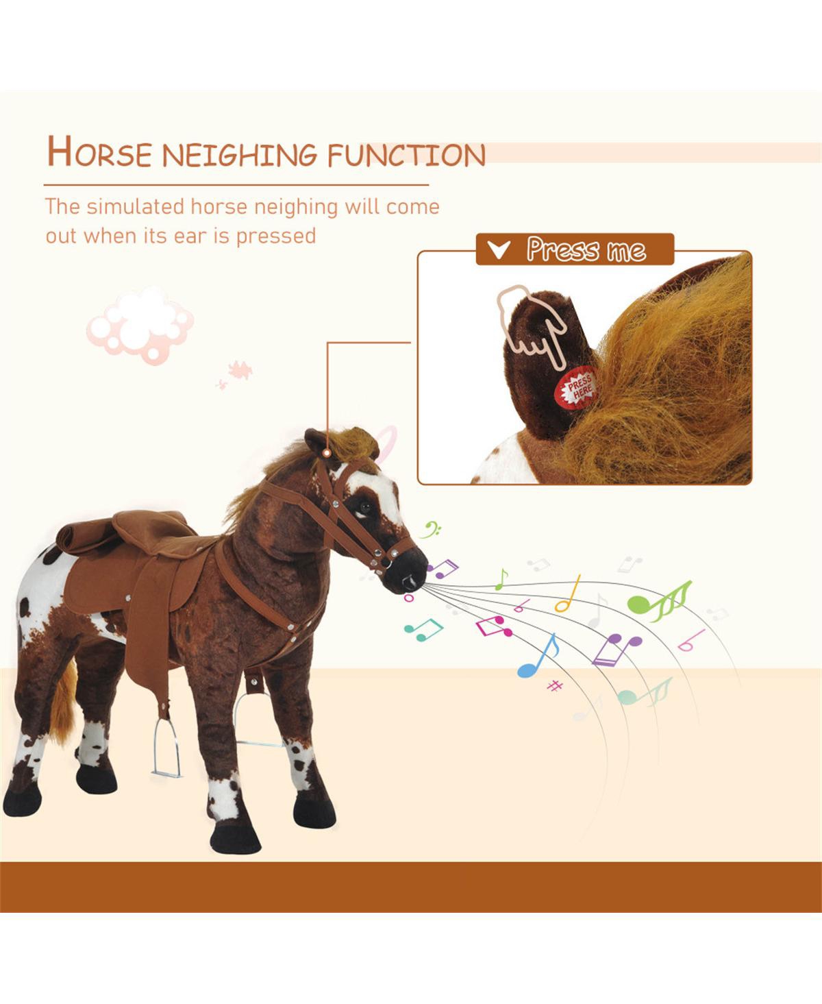 Yobtop Sound-Making Padded Ride-On Horse Toy, 110 lb. Capacity, Ages 3+