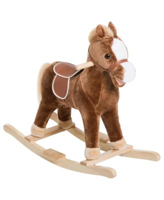 Kids Ride-On Plush Rocking Horse with Realistic Sounds, Ages 3+