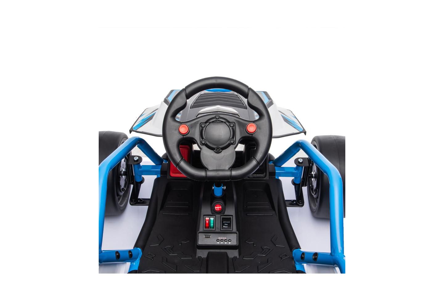 Детская игрушка YOBTOP 24V Kids Drift Go Kart with Roll Cage, 110 lbs Capacity, от 6 лет, цвет: Синий — фото 11