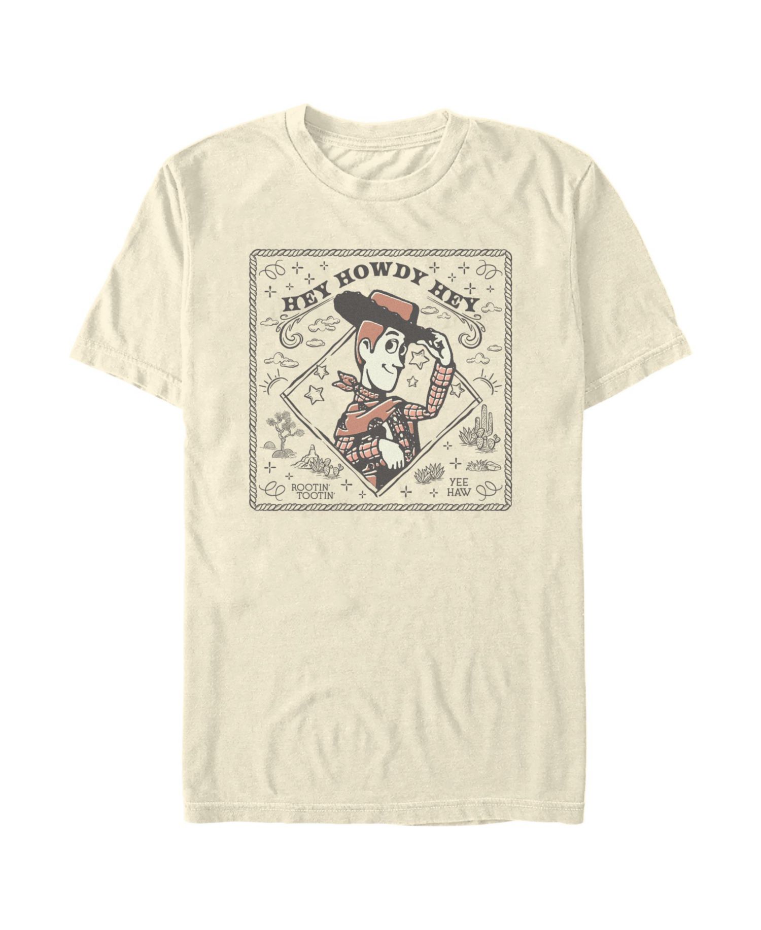 Men's Disney Pixar Toy Story Woody Wild West Wanted Poster Graphic T-Shirt