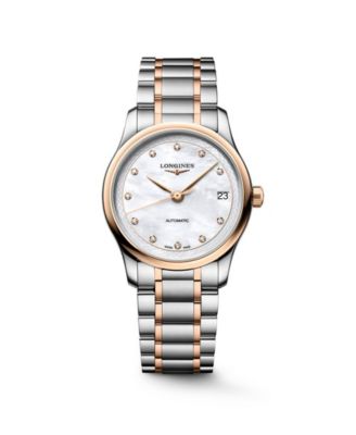 Women's Master Collection 18k Rose Gold and Silver Stainless Steel Strap Watch 34mm
