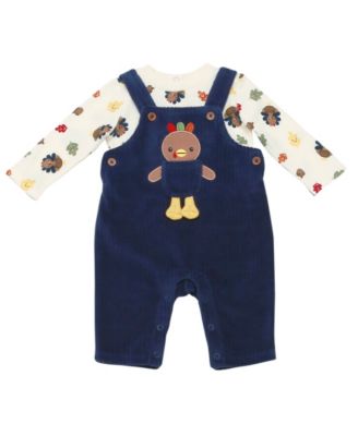 Baby Boys' Turkey Print Top and Overall, 2-Piece Set