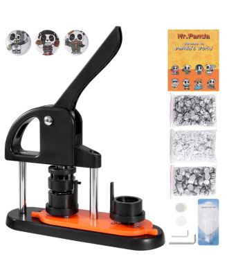 Button Maker Machine  25mm Pin Press Kit with 500pcs Parts, Ergonomic Arc Handle, DIY Badge Maker for Kids
