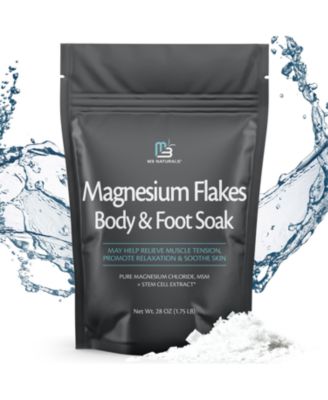 Magnesium Bath Soak with Dead Sea Salt and MSM Fragrance-Free Body and Foot Soak Magnesium Flakes