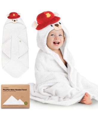 PlayPals Baby Towels with Hood for Girls, Boys, 100% Soft Cotton Hooded Bath Towels for Newborn, Kids