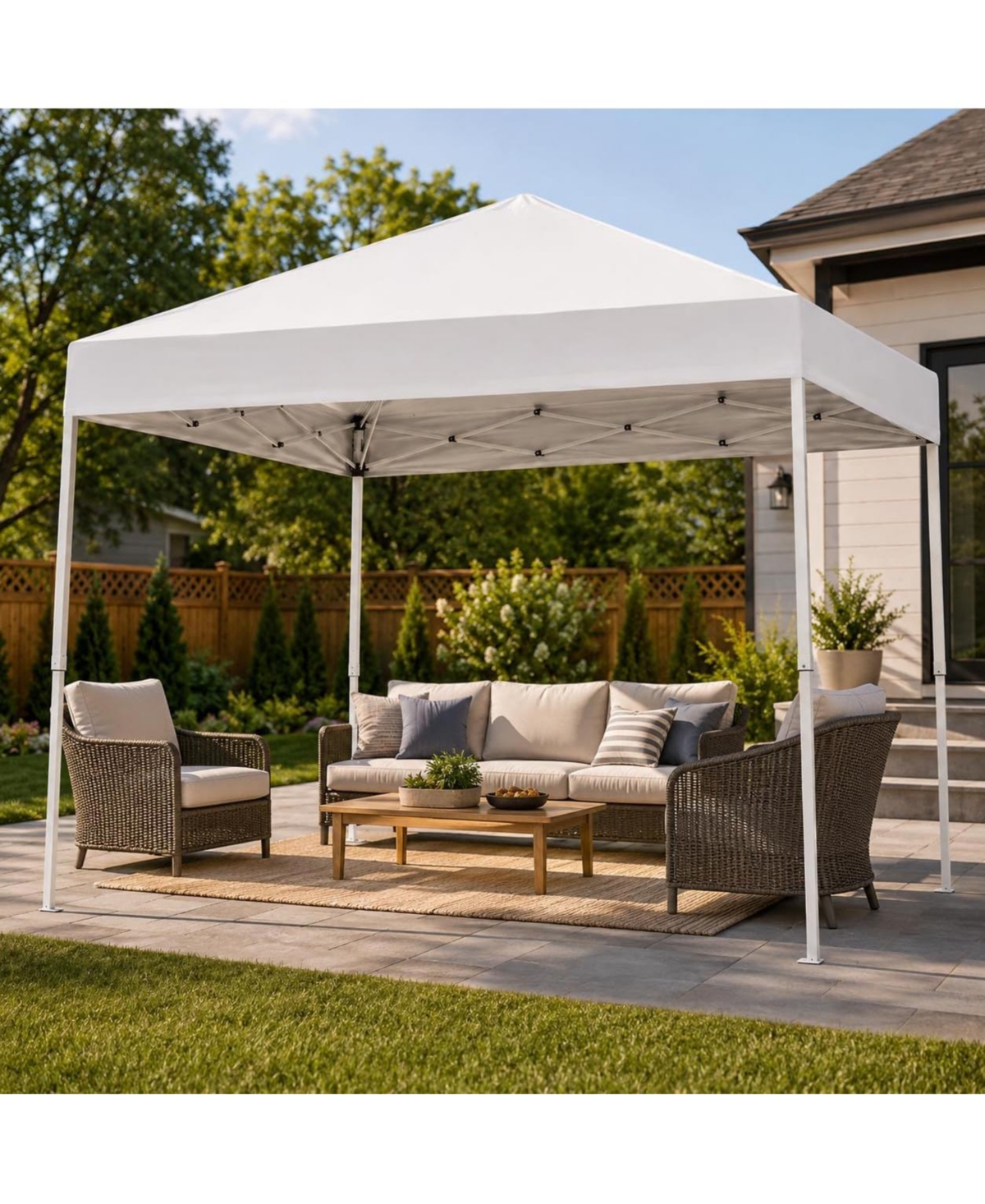gaomon 10x10 ft Pop Up Canopy Tent with Slant Legs - Instant Outdoor Gazebo, Heavy Duty Frame, Waterproof Uv Protection for Patio, Camping and Beach