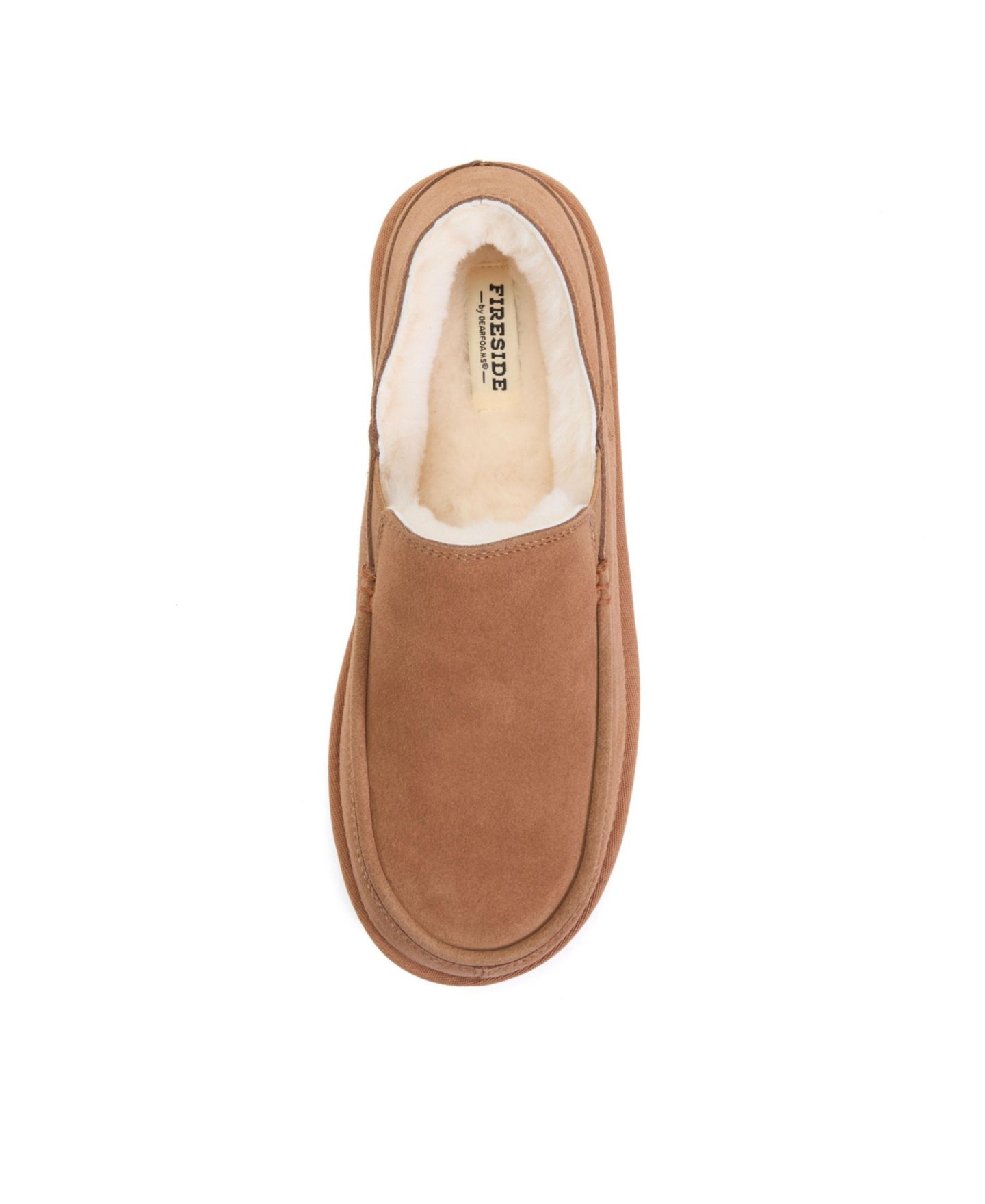 Мужские тапочки Dearfoams Shepparton Loafer Water Repellent Slippers, цвет: Каштановый — фото 6
