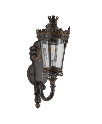 21" Vintage Outdoor Wall Lantern, Antique Bronze Exterior Porch Light