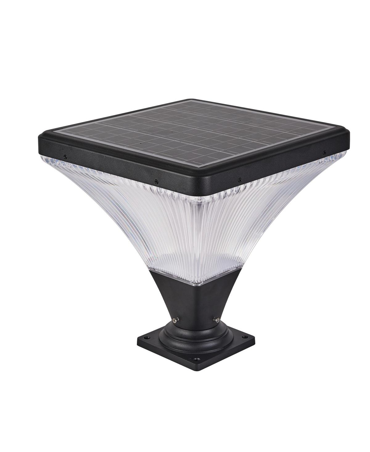 Asagikoiai Solar Outdoor Post Light with Remote Control, Dimmable Landscape Pier Light