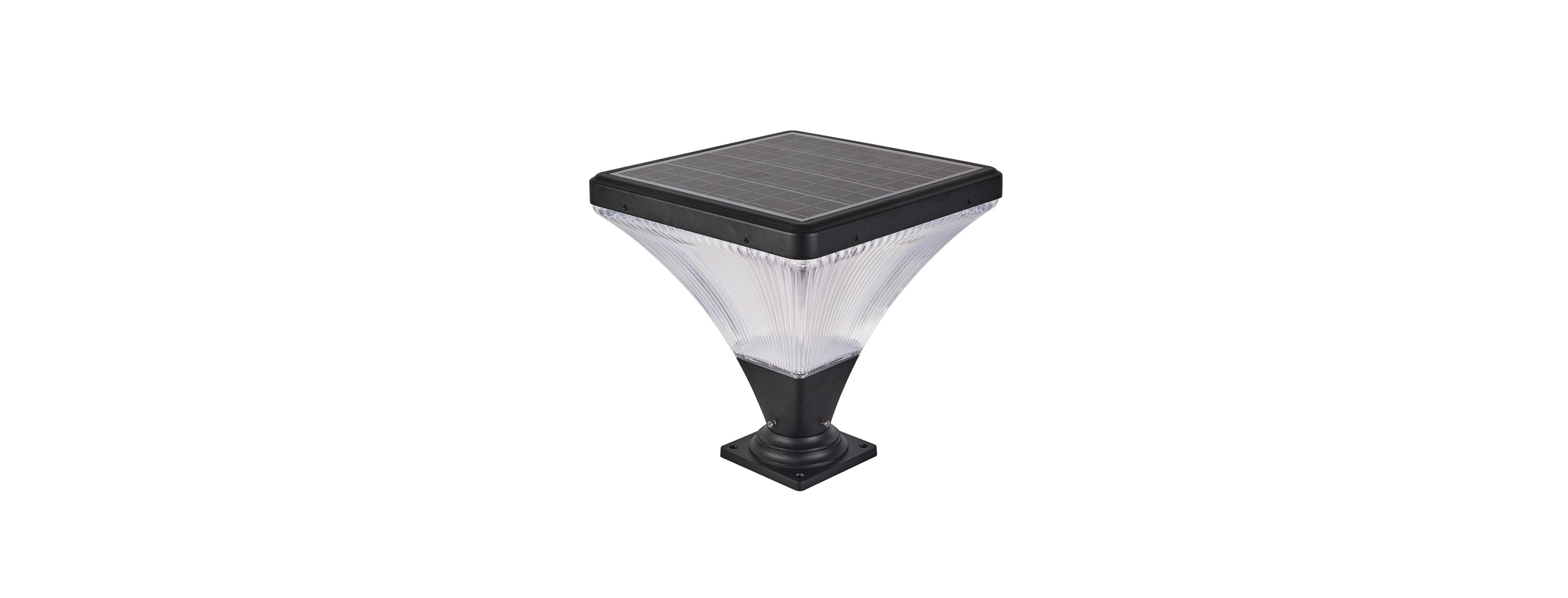 Asagikoiai Solar Outdoor Post Light with Remote Control, Dimmable Landscape Pier Light