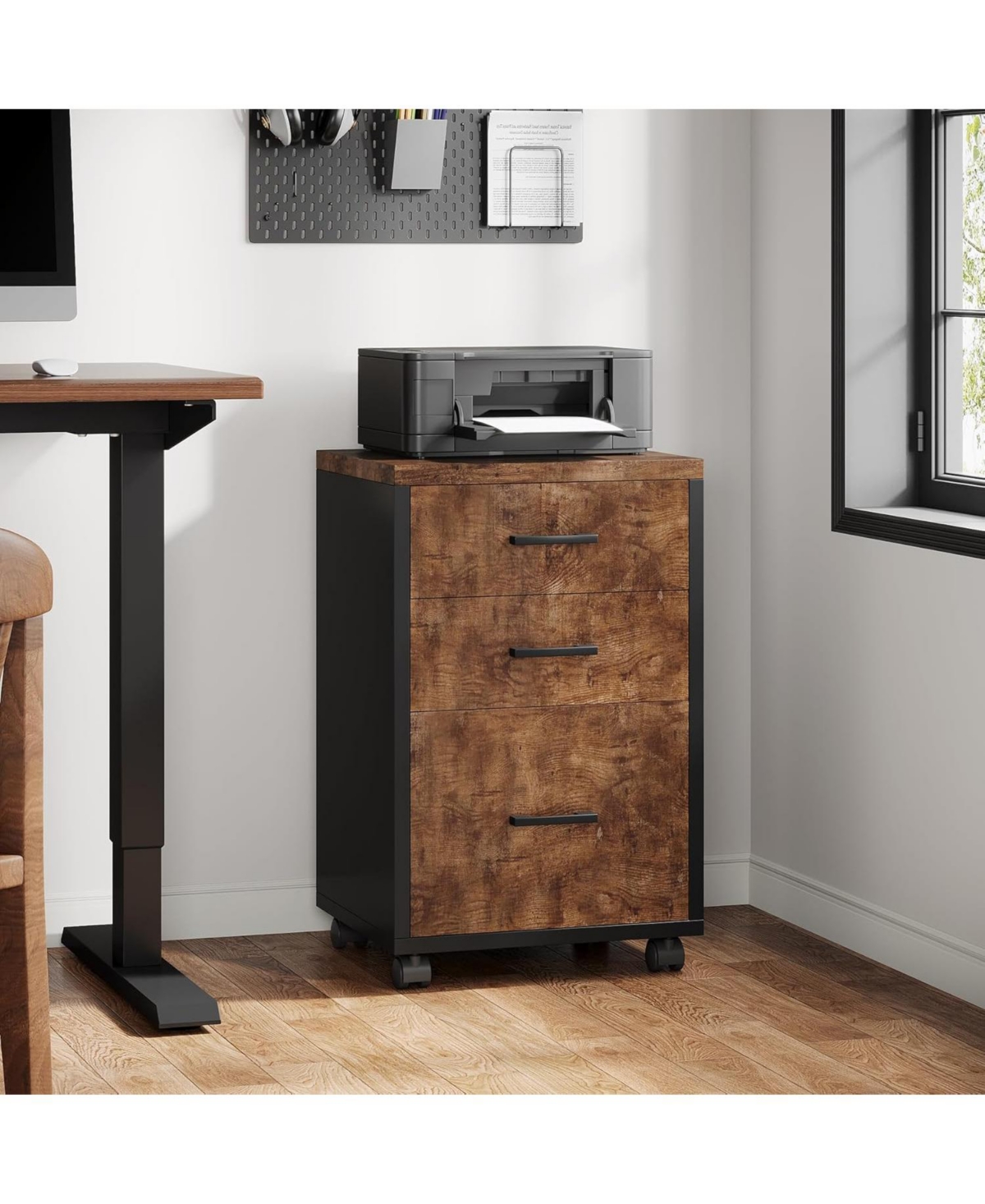 Tribesigns 3-Drawer Mobile File Cabinet with Casters