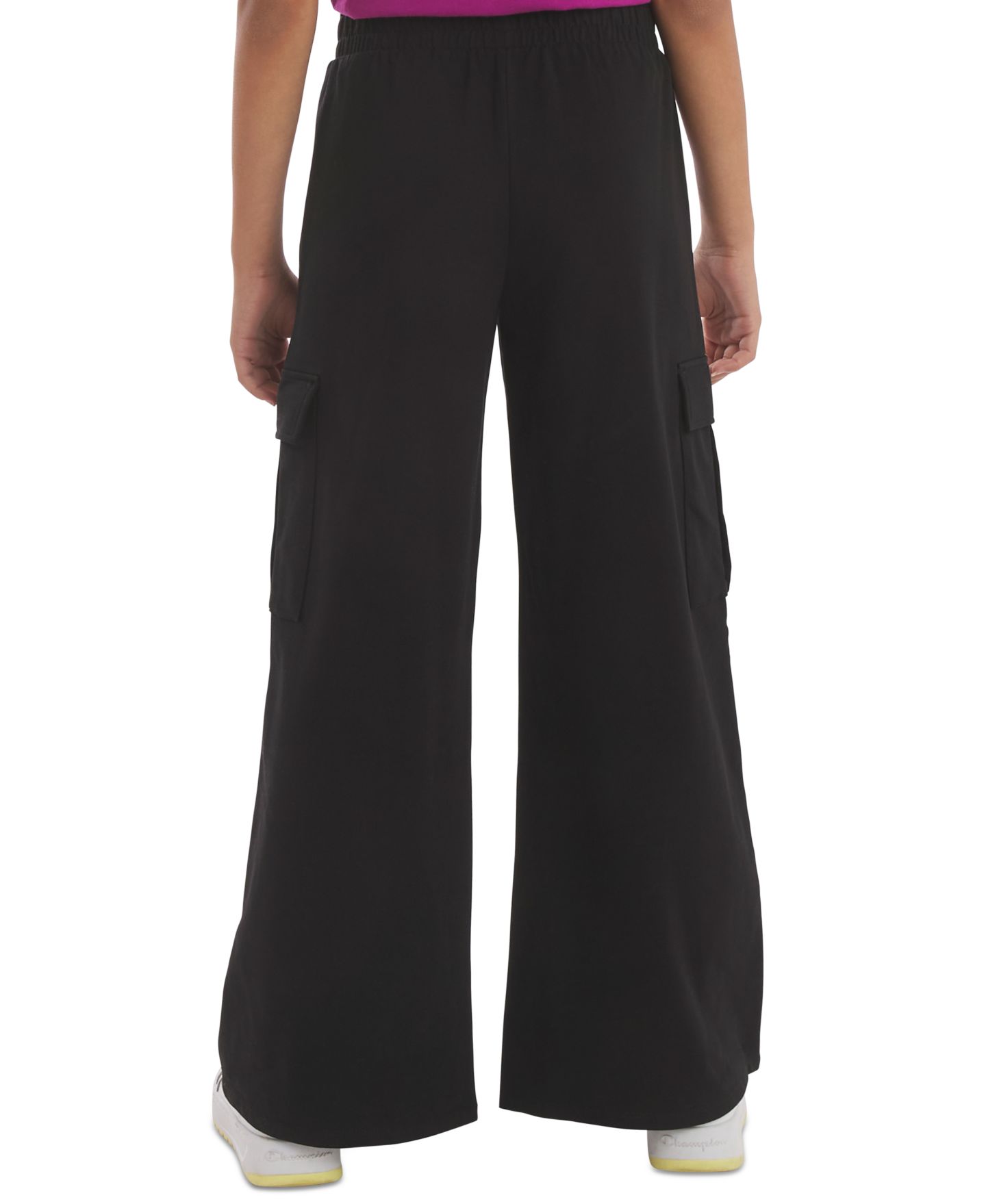 Брюки Champion French Terry Cargo Pants для девочек, цвет: Чёрный оникс — фото 4