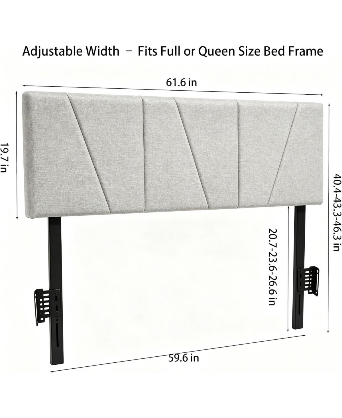 gaomon Queen Size Headboard Linen Upholstered with Height Adjustments, Padded, Sturdy Wood Frame, Easy Assembly