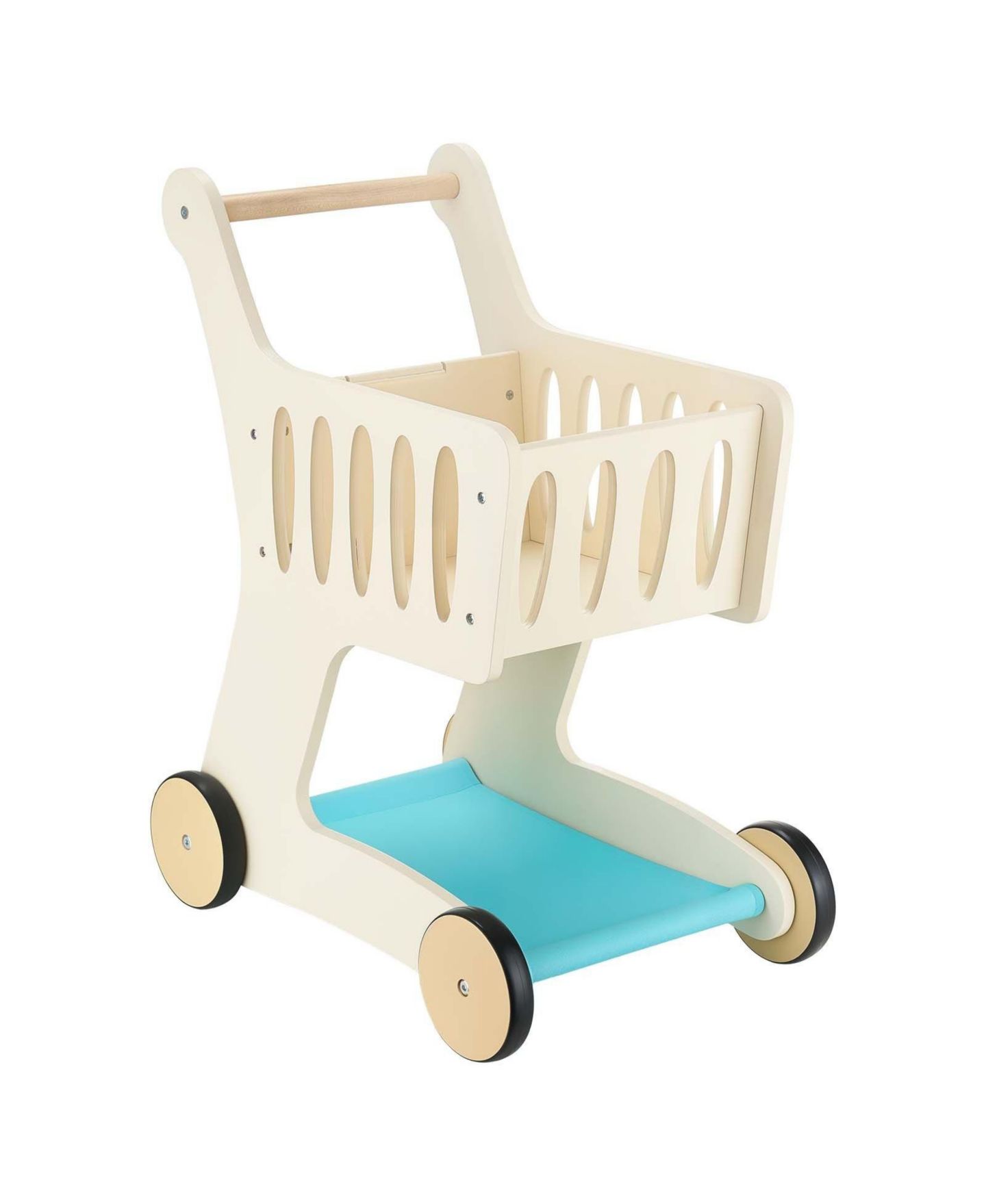 Детская игрушка SUGIFT Wooden Shopping Cart With Storage and Scanner, Ages 3+, цвет: Бежевый / Хаки — фото 10