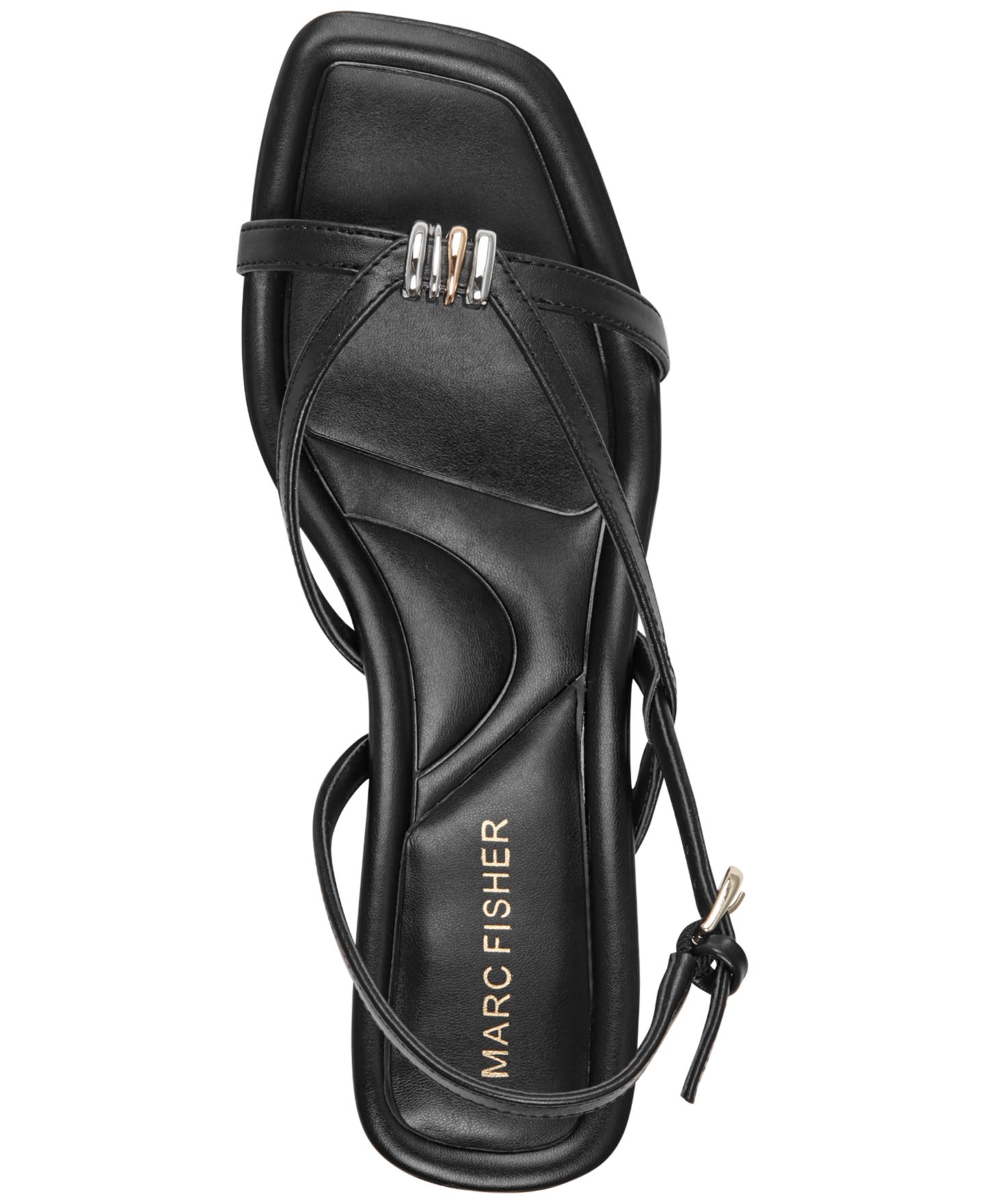 Женские сандалии Marc Fisher Derisa Square Toe Slingback Dress Sandals, цвет: Чёрный — фото 4
