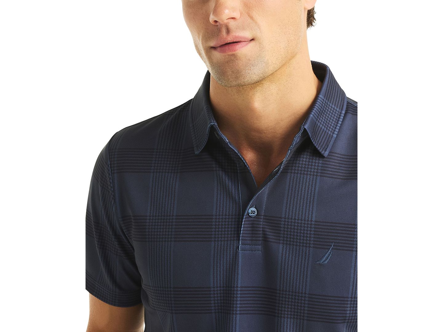 Мужское поло Nautica Plaid Golf Classic-Fit Polo Shirt, цвет: Тёмно-синий — фото 3