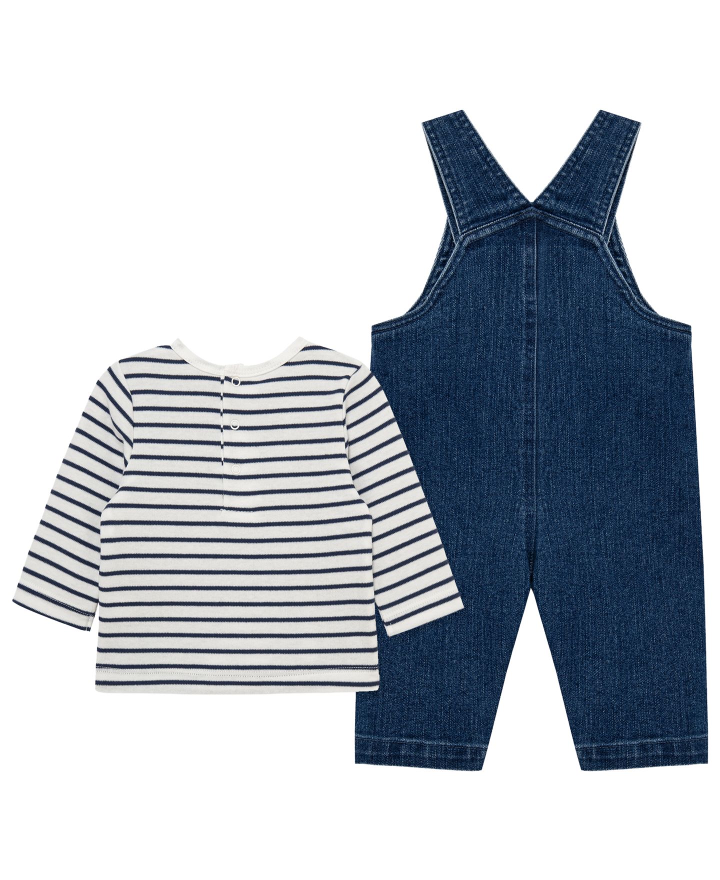 Комплект Little Me Crewneck T-Shirt and Dino Overall, 2-Piece Set для мальчиков-малышей, цвет: Джинсовый — фото 3