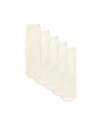 Women's Ribbed Cotton-Blend Ankle Socks, 5-Pack