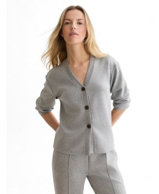 Women's V-Neck Button-Down Modal-Polyester Blend Cardigan