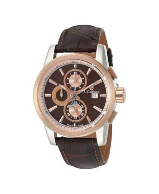 S.Coifman Men's Heritage Chronograph Dial Leather Strap Watch