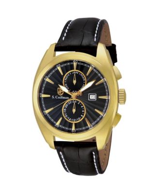 S.Coifman SC0088 Men's Chronograph Dial Leather Strap Watch
