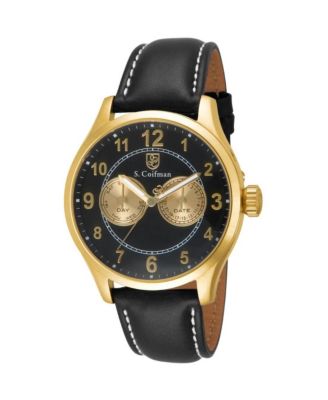 S.Coifman Men's Chronograph Dial Leather Strap Watch