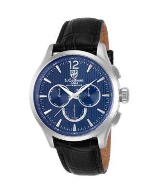 S.Coifman Men's Chronograph Dial Leather Strap Watch