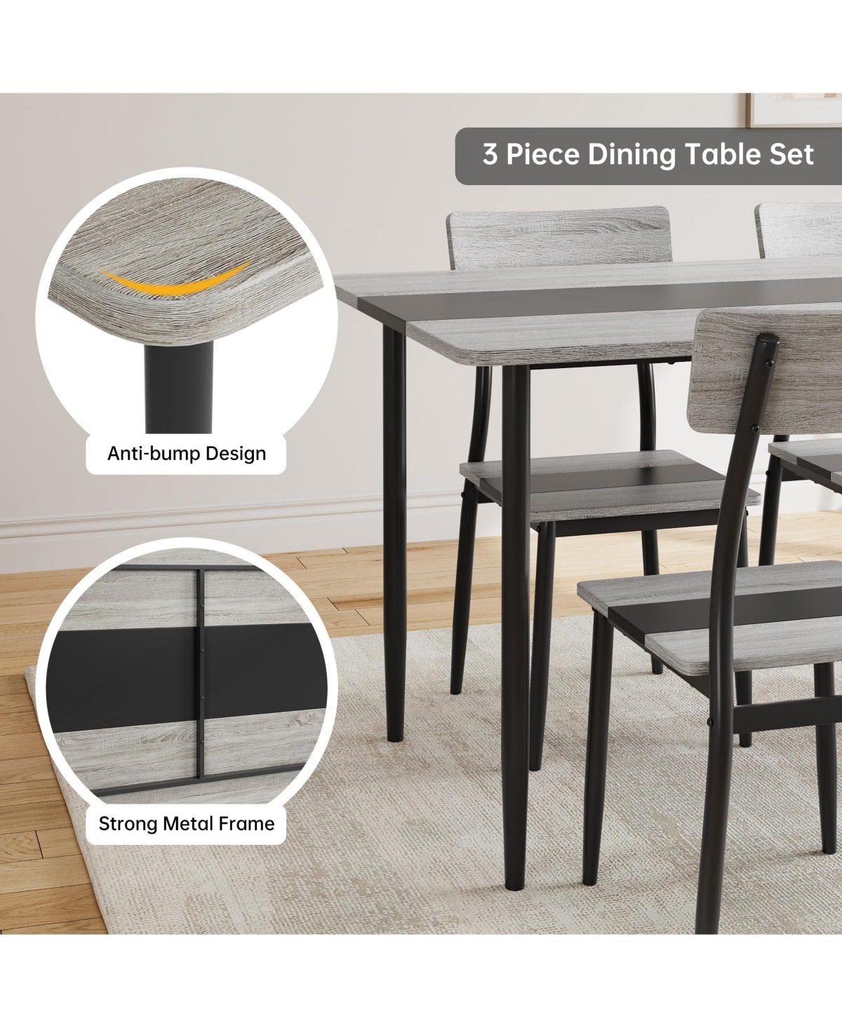homfan Dining Table Set for 2