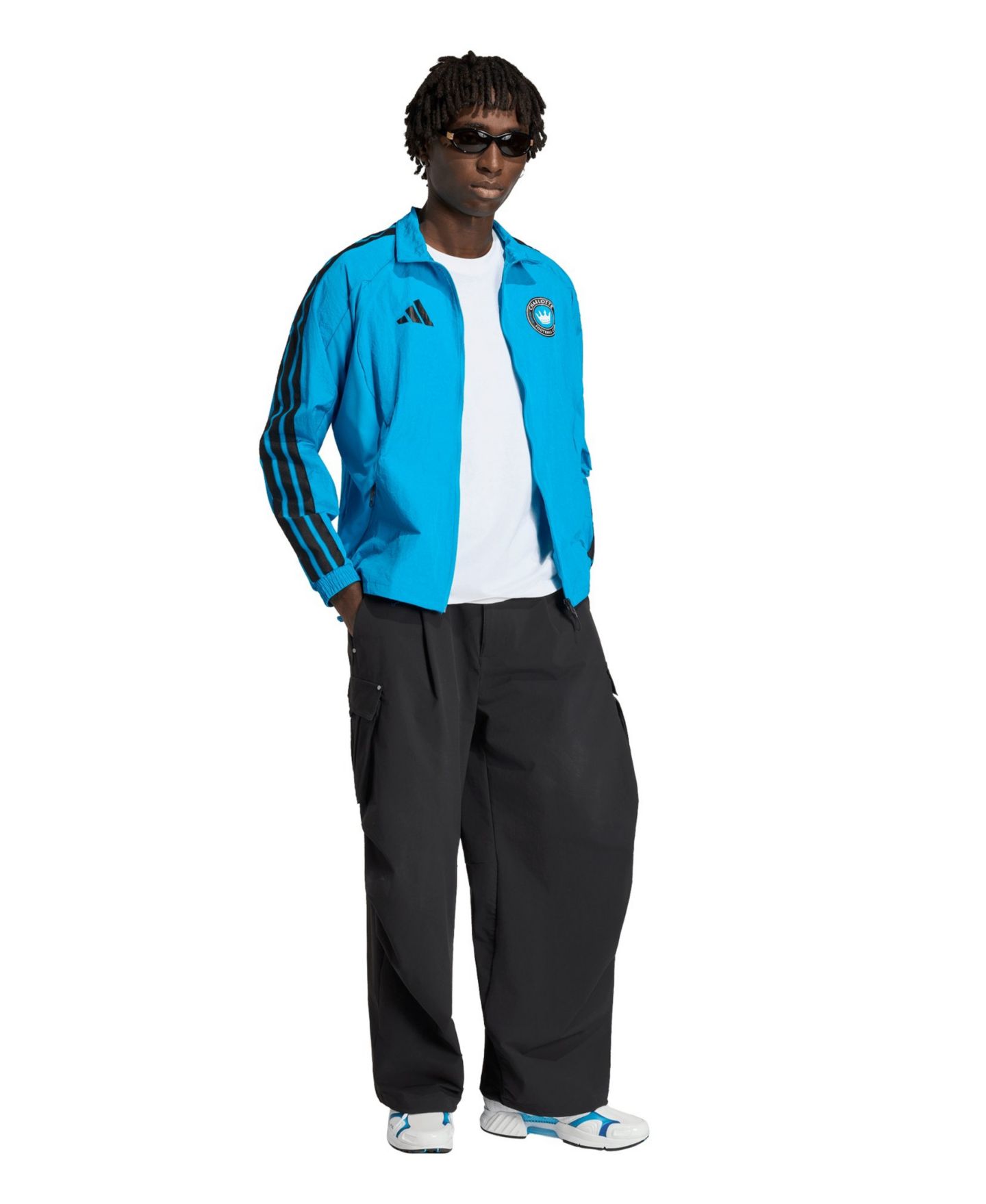 Мужская куртка adidas Blue Charlotte FC 2026 Anthem Raglan Full-zip — фото 3