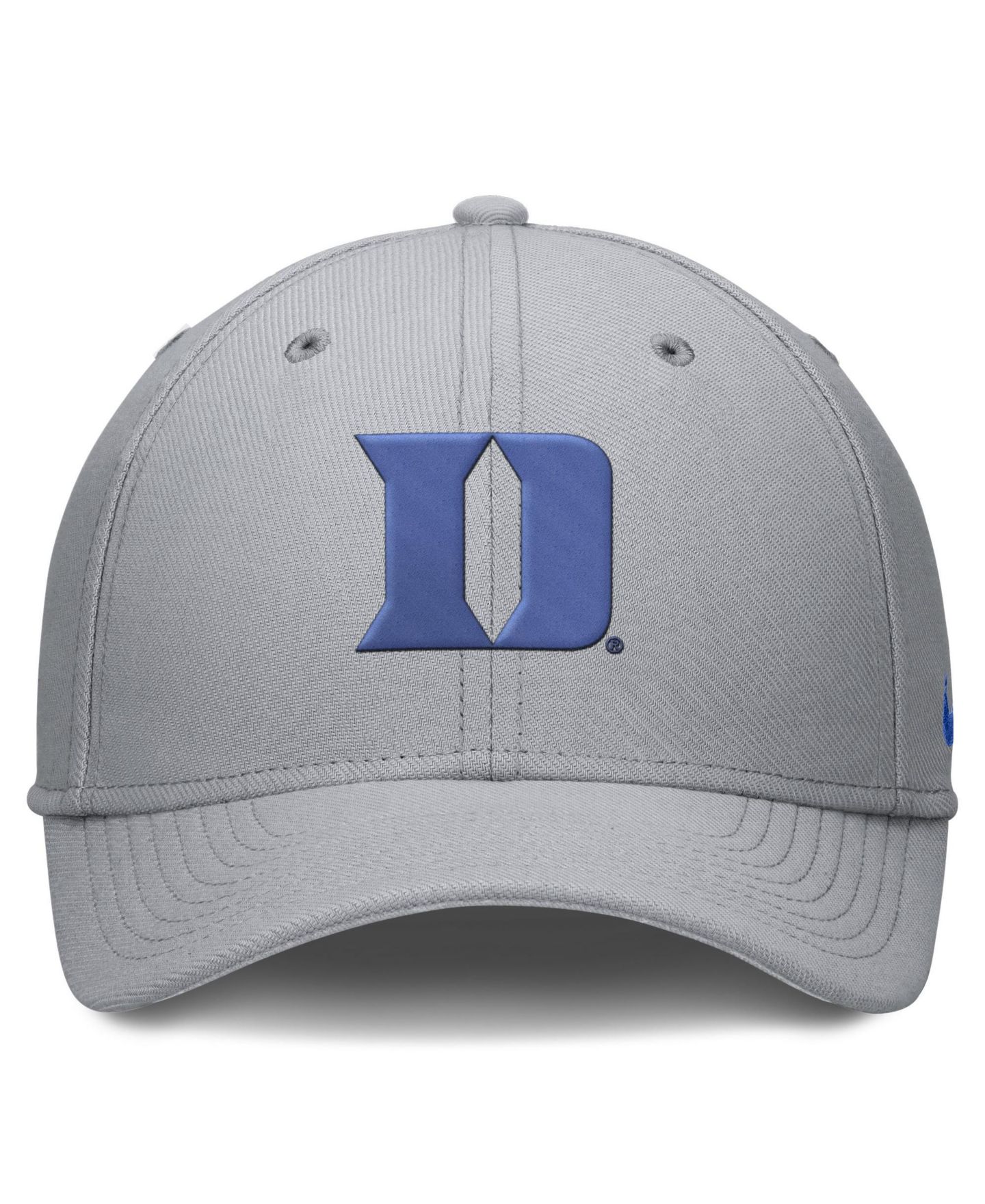 Мужской головной убор Nike Gray Duke Blue Devils Rise SwooshFlex Dri-FIT Hat — фото 2