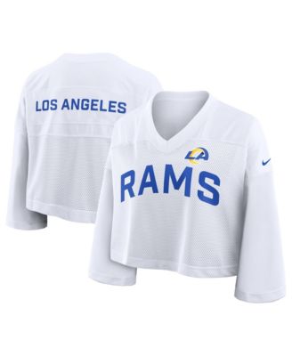 Women's White Los Angeles Rams Wide Receiver Cropped Mesh Dri-FIT Fashion Jersey
