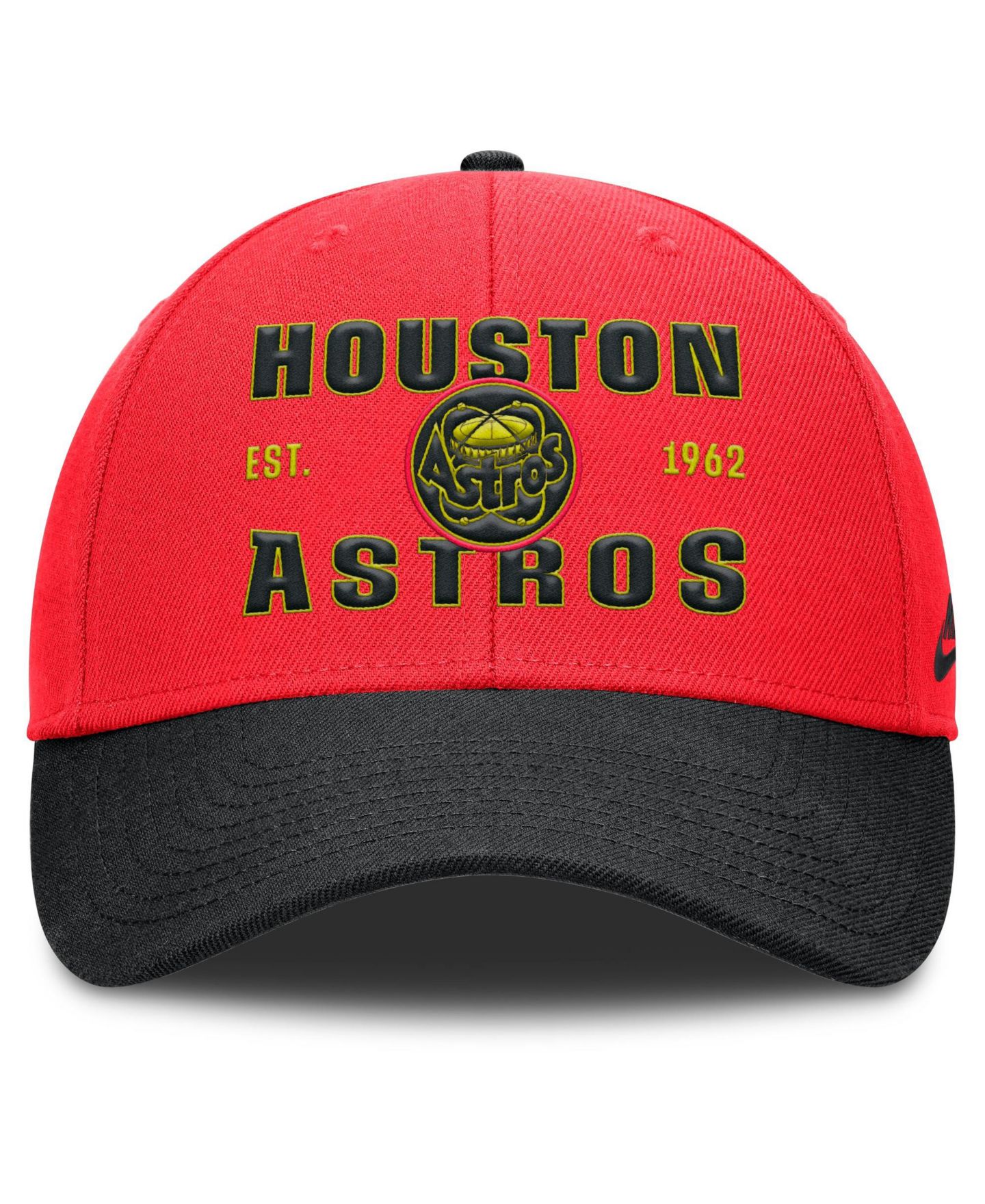 Мужская кепка Nike Crimson/Black Houston Astros Neon 90s Rise Adjustable Hat — фото 2