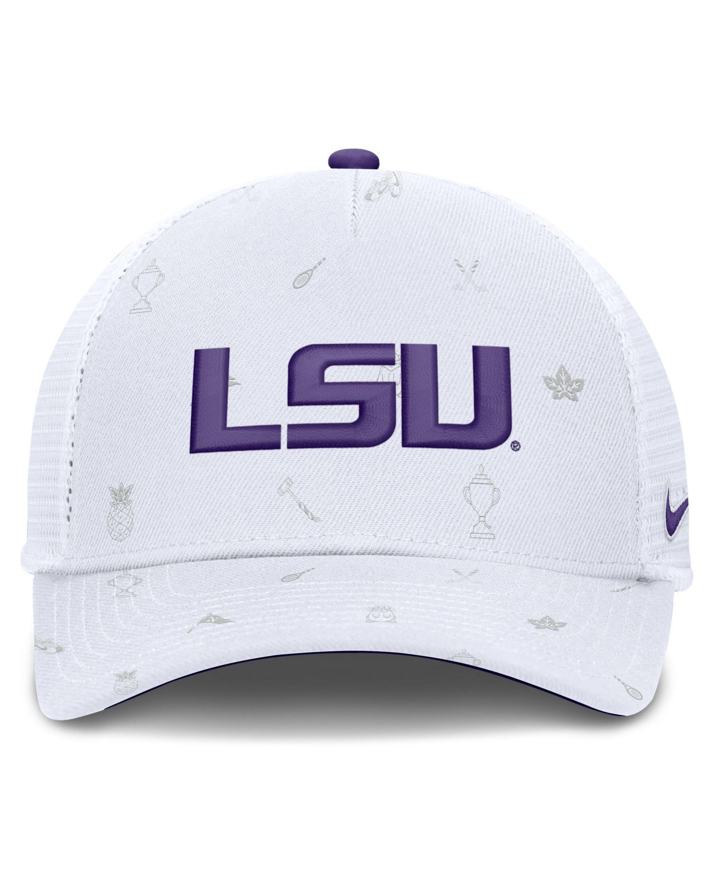 Кепка Nike White LSU Tigers Country Club Golfin' Rise Trucker Adjustable Hat — фото 2