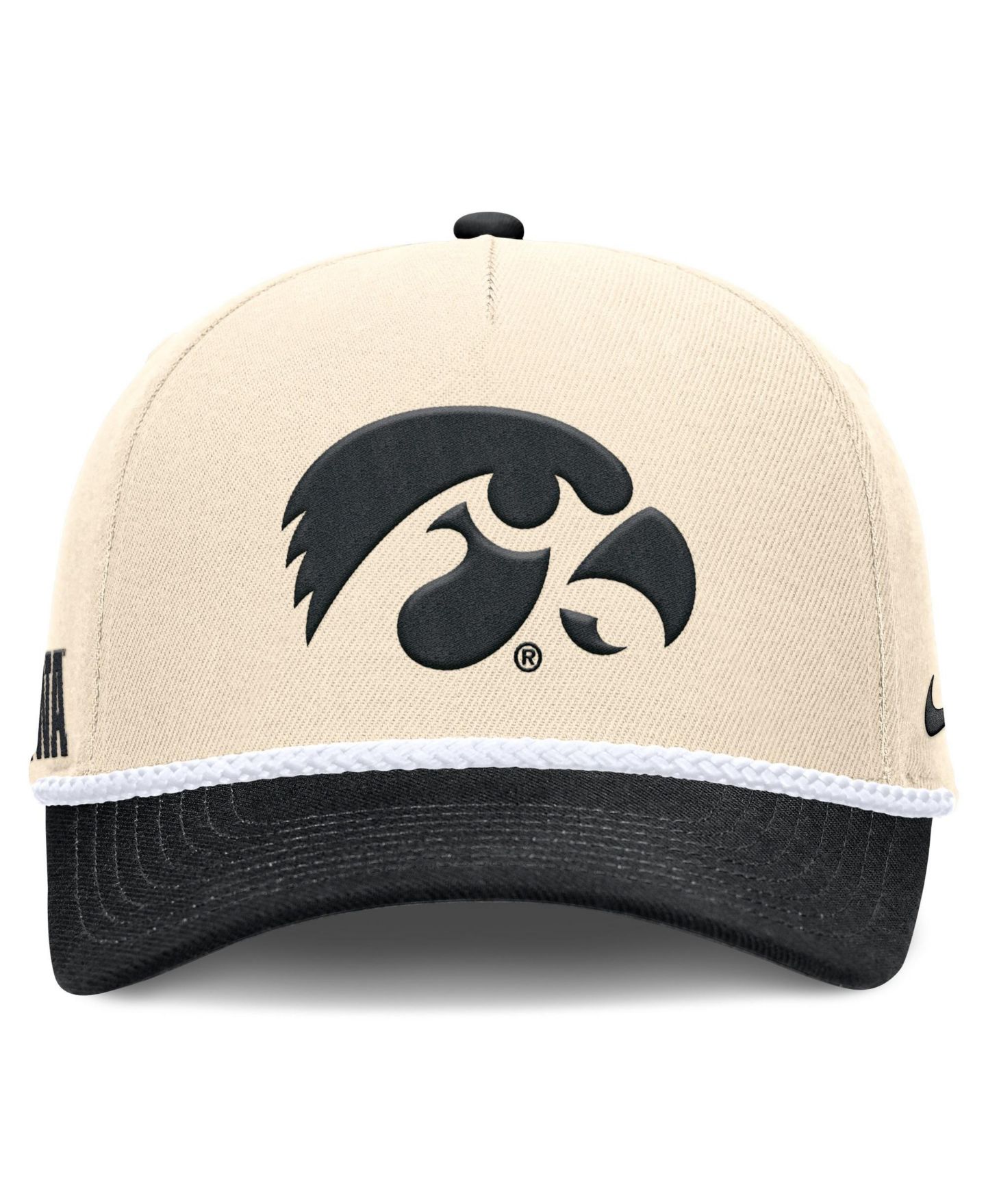 Головной убор Nike Natural Iowa Hawkeyes 2026 Primetime Natural 5-Panel Rope 2-Tone Rise Hat — фото 2