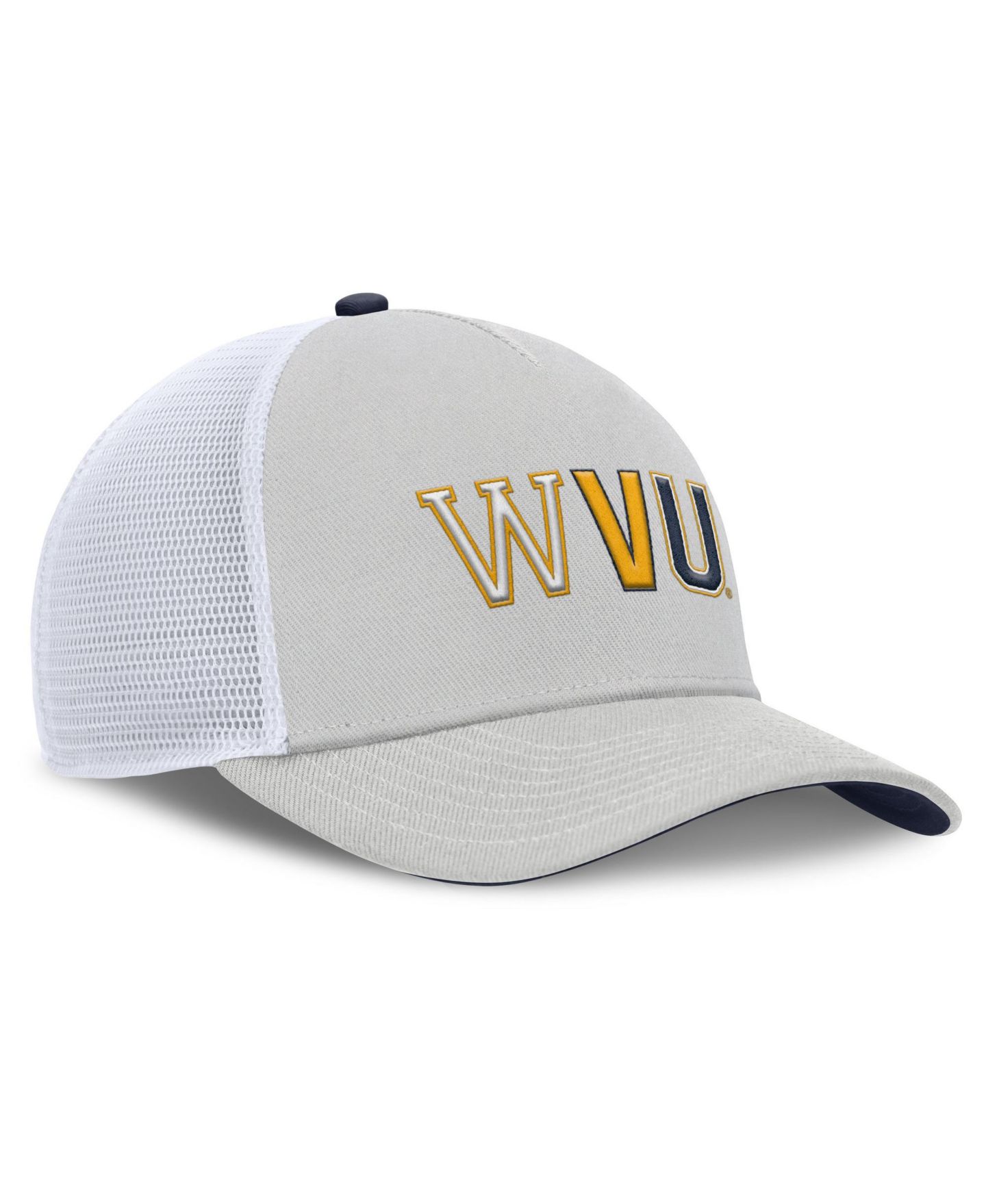 Кепка Nike Gray West Virginia Mountaineers 2026 Basketball Refresh 5-Panel Rise Trucker Hat — фото 3
