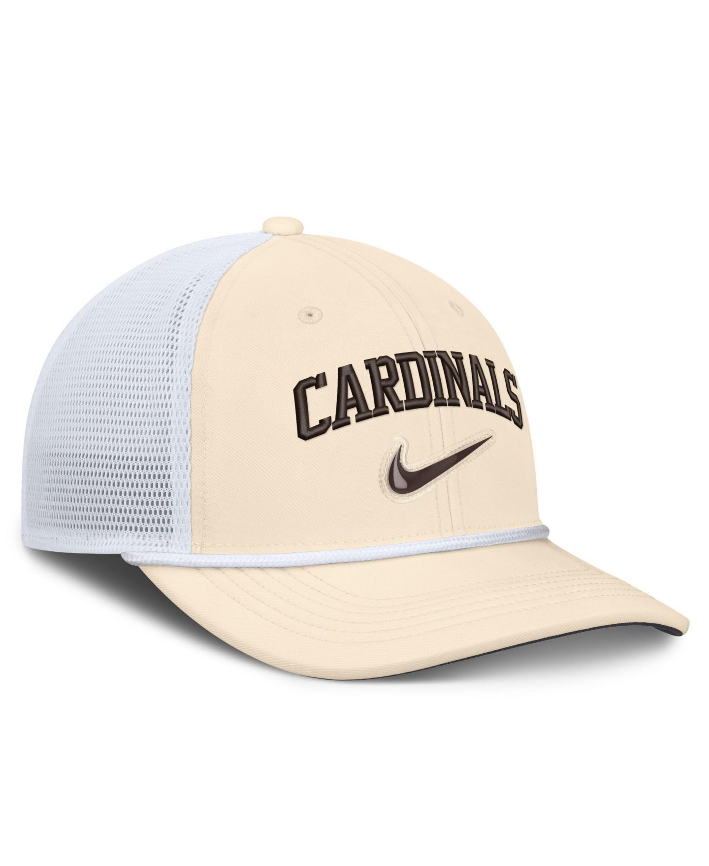 Мужская кепка Nike Natural/White St. Louis Cardinals Rise Dri-FIT Trucker Adjustable Hat — фото 3