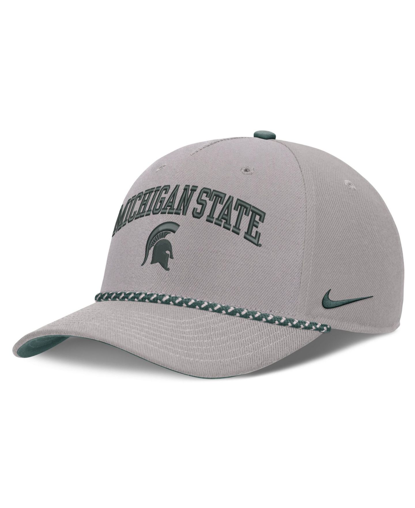 Кепка Nike Gray Michigan State Spartans Primetime Rise Rope Adjustable Hat — фото 1