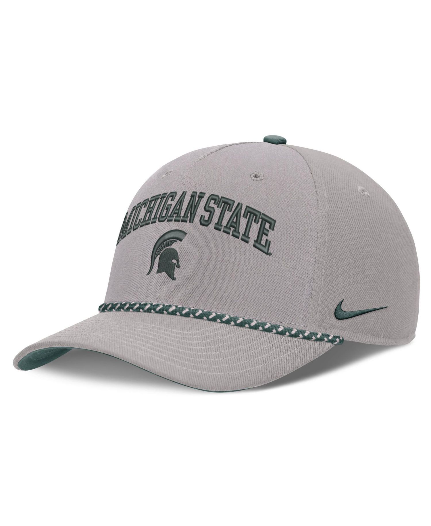 Men's and Women's Gray Michigan State Spartans Primetime Rise Rope Adjustable Hat