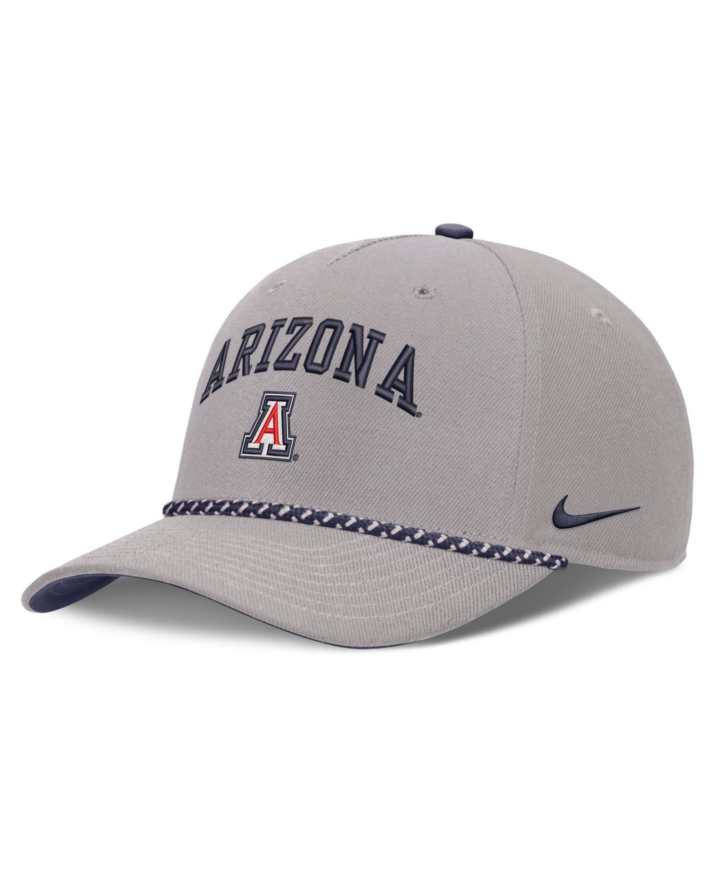 Кепка Nike Gray Arizona Wildcats Primetime Rise Rope Adjustable Hat — фото 1