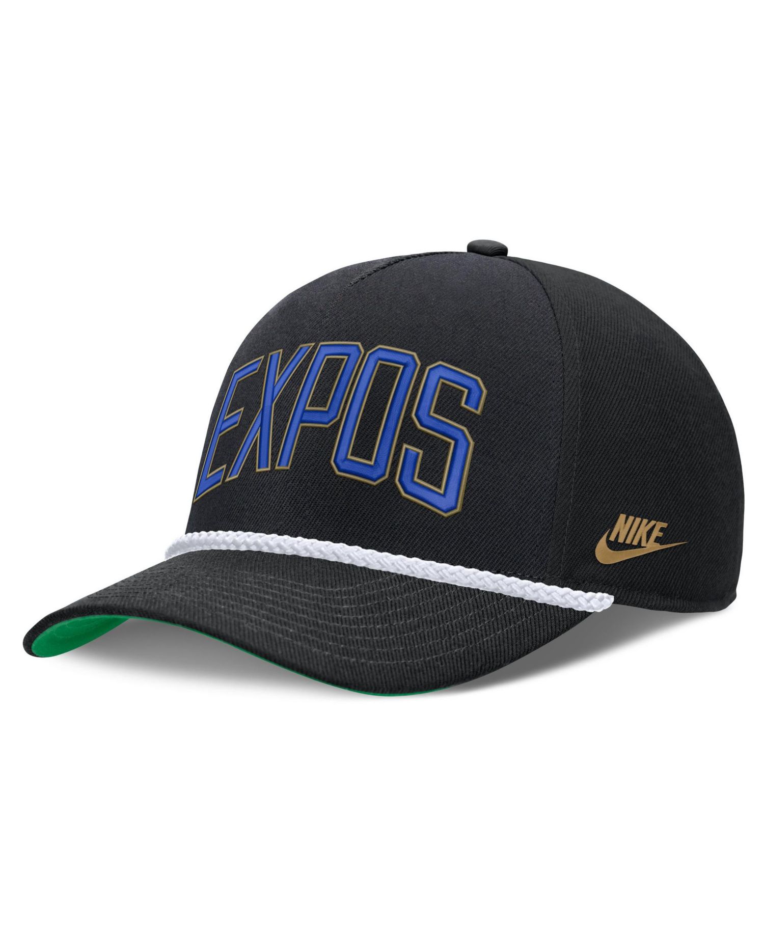 Men's Black Montreal Expos Cooperstown Collection Rise Adjustable Hat