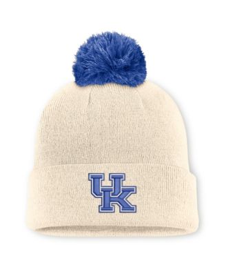 Men's and Women's Natural Kentucky Wildcats Campus Prep Script Cuffed Knit Hat with Pom