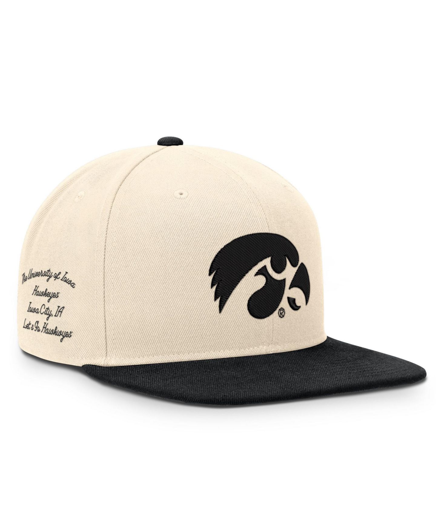 Кепка Nike Natural/Black Iowa Hawkeyes Campus Prep snapback Hat — фото 3